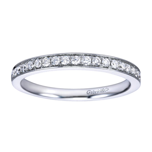 14K White Gold Micro Pavé Channel Set Diamond Wedding Band
