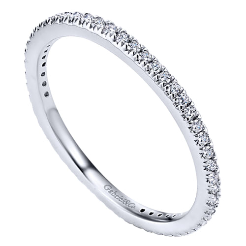 14K White Gold Micro Pavé Diamond Eternity Band