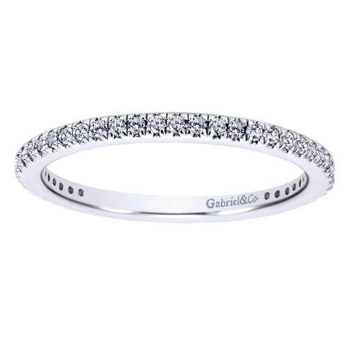 14K White Gold Micro Pavé Diamond Eternity Band