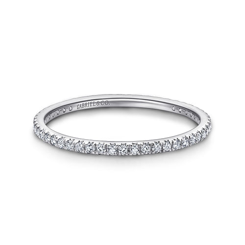 14K White Gold Micro Pavé Diamond Eternity Band