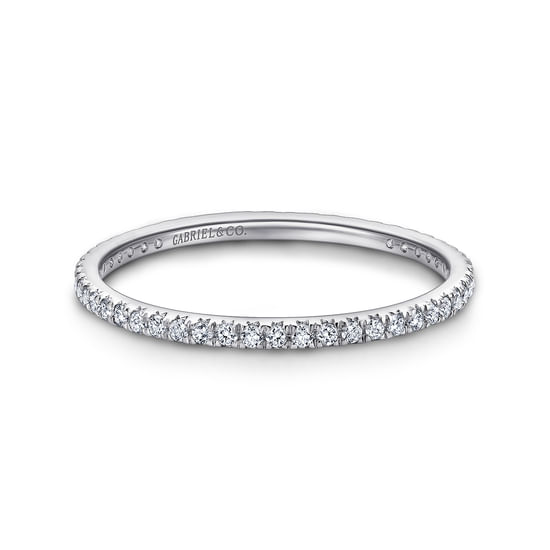 Gabriel - 14K White Gold Micro Pavé Diamond Eternity Band