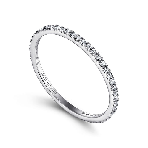 14K White Gold Micro Pavé Diamond Eternity Band