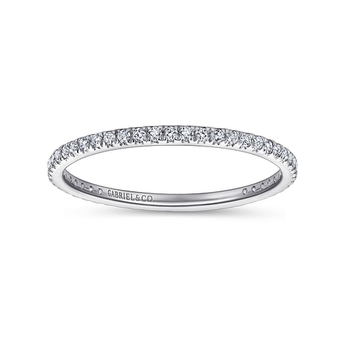 14K White Gold Micro Pavé Diamond Eternity Band