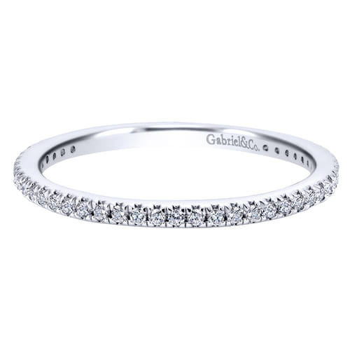 14K White Gold Micro Pavé Diamond Eternity Band
