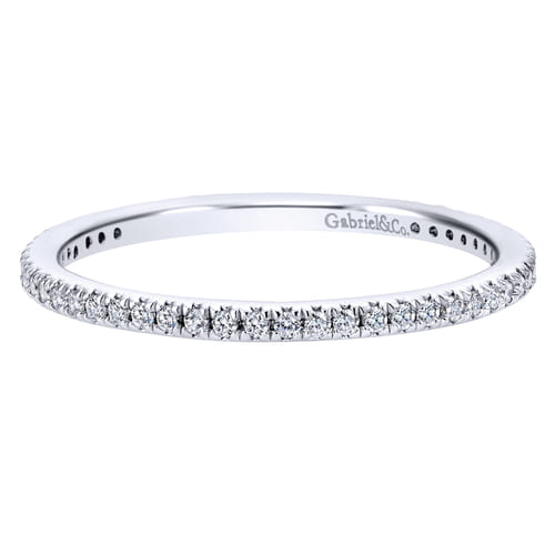 14K White Gold Micro Pavé Diamond Eternity Band