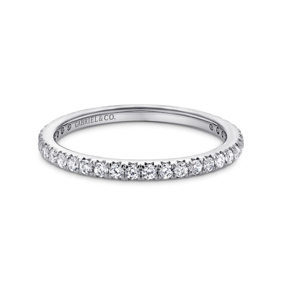 Gabriel - 14K White Gold Micro Pavé Diamond Eternity Band