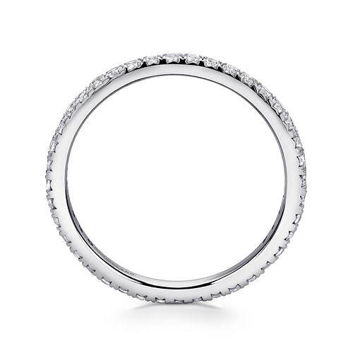 14K White Gold Micro Pavé Diamond Eternity Band