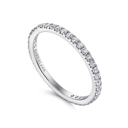 14K White Gold Micro Pavé Diamond Eternity Band