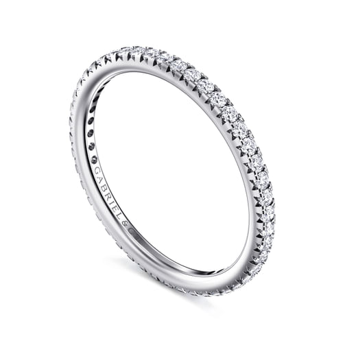 14K White Gold Micro Pavé Diamond Eternity Band