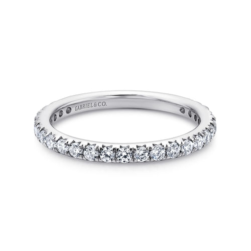 14K White Gold Micro Pavé Diamond Eternity Band