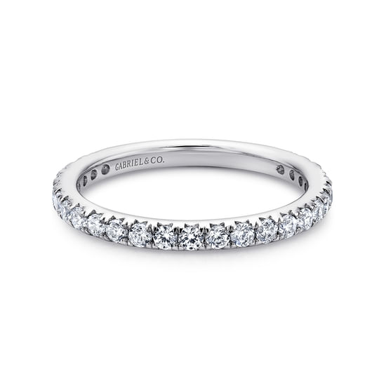 Gabriel - 14K White Gold Micro Pavé Diamond Eternity Band