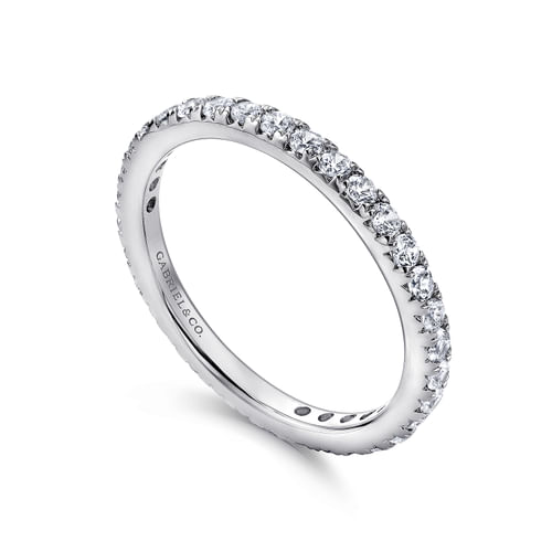 14K White Gold Micro Pavé Diamond Eternity Band