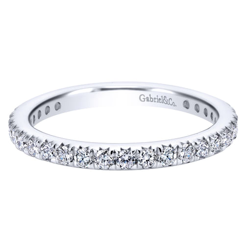 14K White Gold Micro Pavé Diamond Eternity Band