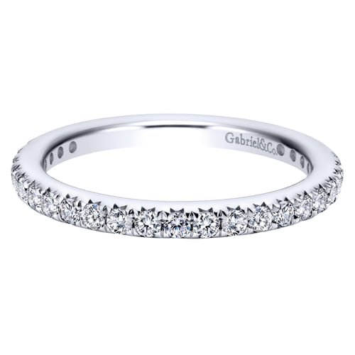 14K White Gold Micro Pavé Diamond Eternity Band