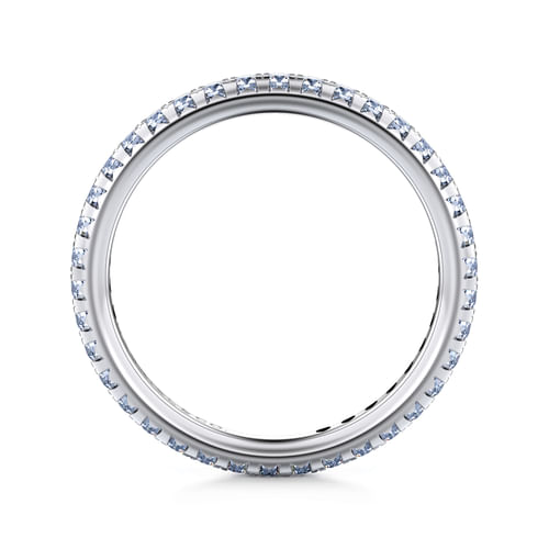 14K White Gold Micro Pavé Diamond Eternity Band