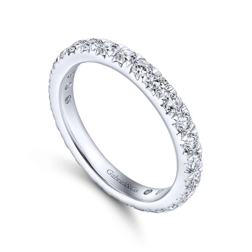 14K White Gold Micro Pavé Diamond Eternity Band