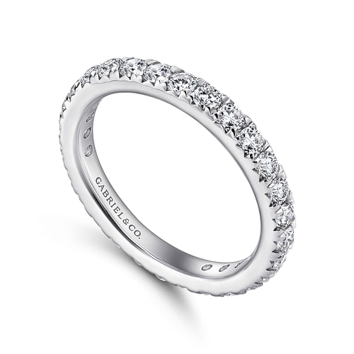 14K White Gold Micro Pavé Diamond Eternity Band