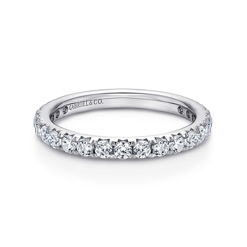 14K White Gold Micro Pavé Diamond Eternity Band