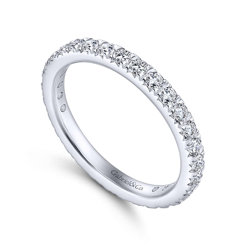 14K White Gold Micro Pavé Diamond Eternity Band