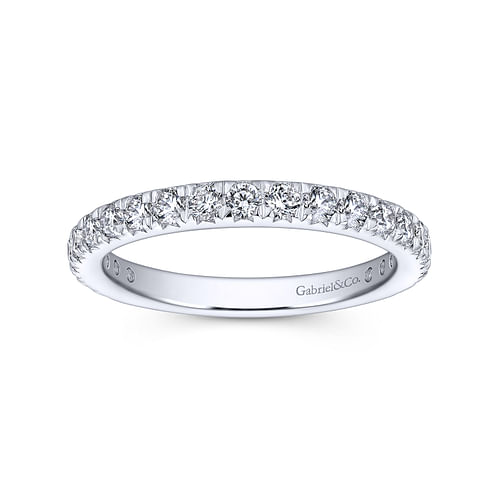 14K White Gold Micro Pavé Diamond Eternity Band
