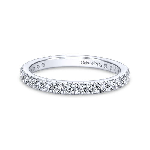 14K White Gold Micro Pavé Diamond Eternity Band