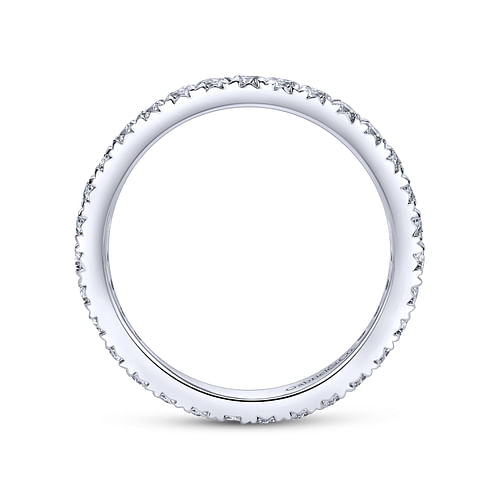 14K White Gold Micro Pavé Diamond Eternity Band