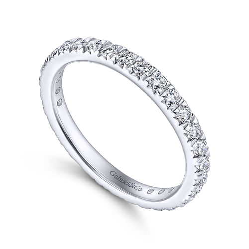 14K White Gold Micro Pavé Diamond Eternity Band