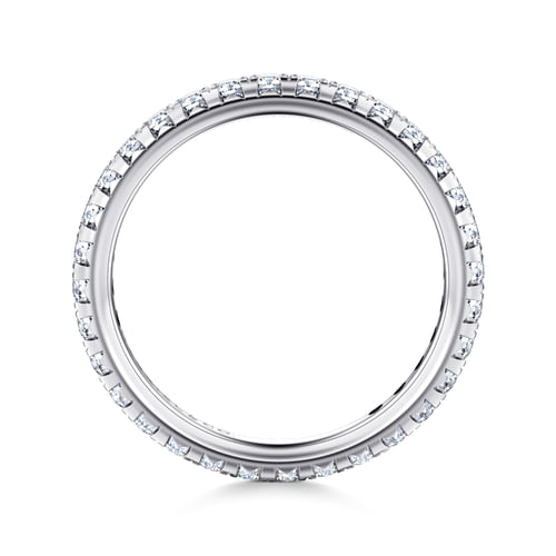 14K White Gold Micro Pavé Diamond Eternity Band