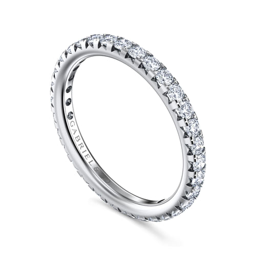 14K White Gold Micro Pavé Diamond Eternity Band