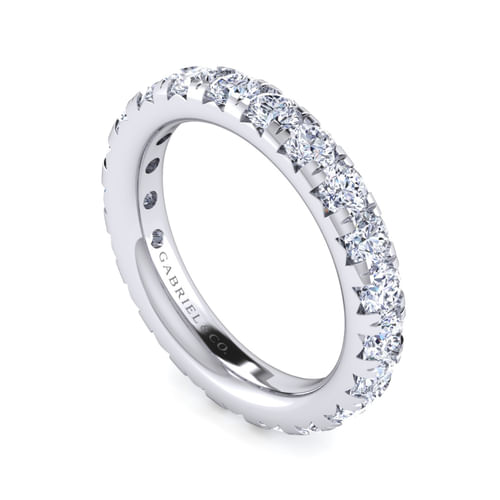 14K White Gold Micro Pavé Diamond Eternity Band