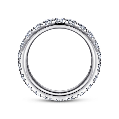 14K White Gold Micro Pavé Diamond Eternity Band