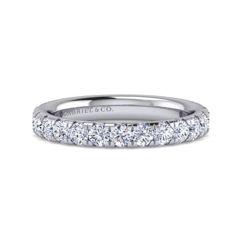 14K White Gold Micro Pavé Diamond Eternity Band