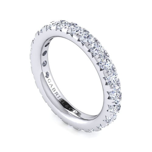 14K White Gold Micro Pavé Diamond Eternity Band