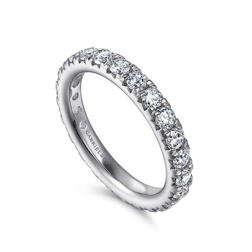 14K White Gold Micro Pavé Diamond Eternity Band