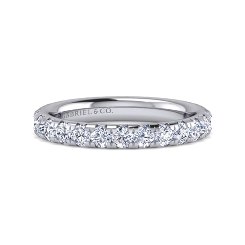 14K White Gold Micro Pavé Diamond Eternity Band