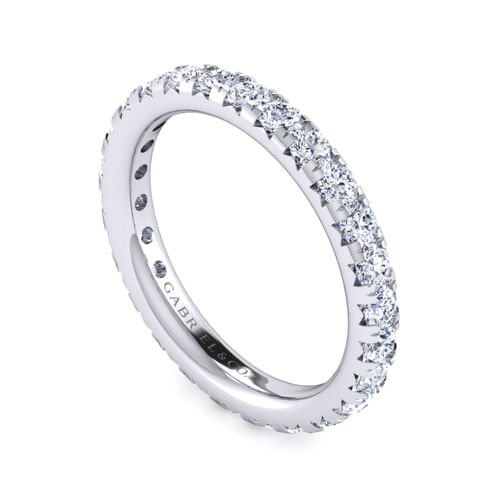 14K White Gold Micro Pavé Diamond Eternity Band