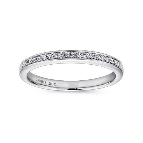 14K White Gold Micro Pavé Diamond Wedding Band