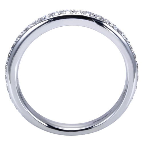 14K White Gold Micro Pavé Diamond Wedding Band