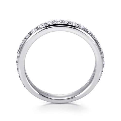 14K White Gold Micro Pavé Diamond Wedding Band