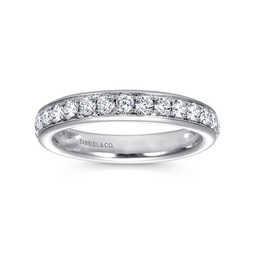 14K White Gold Micro Pavé Diamond Wedding Band