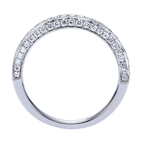 14K White Gold Micro Pavé Diamond Wedding Band