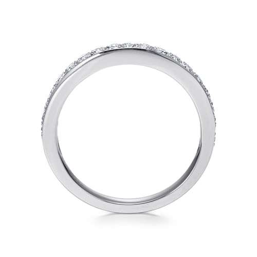 14K White Gold Micro Pavé Diamond Wedding Band