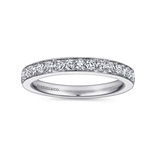 14K White Gold Micro Pavé Diamond Wedding Band