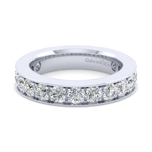 14K White Gold Micro Pavé Set Diamond Anniversary Band