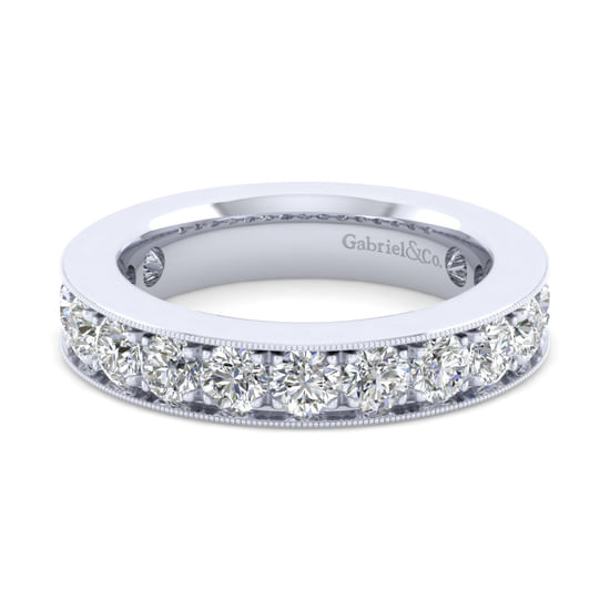 Gabriel - 14K White Gold Micro Pavé Set Diamond Anniversary Band