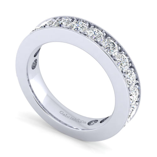 14K White Gold Micro Pavé Set Diamond Anniversary Band