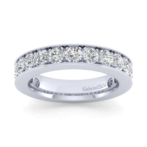 14K White Gold Micro Pavé Set Diamond Anniversary Band