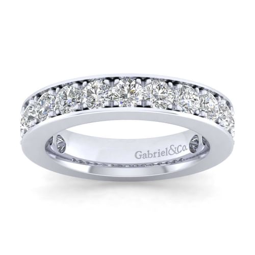 14K White Gold Micro Pavé Set Diamond Anniversary Band