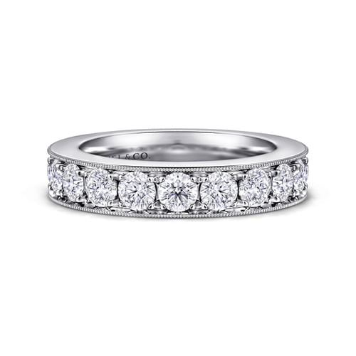 14K White Gold Micro Pavé Set Diamond Anniversary Band