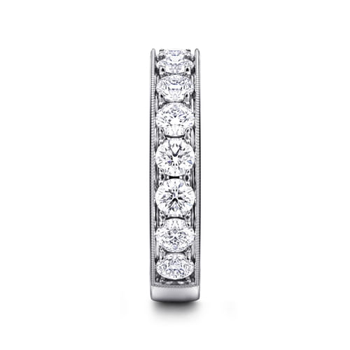 14K White Gold Micro Pavé Set Diamond Anniversary Band
